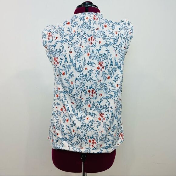 Melloday White Floral Summer Top Sz Small - Picture 3 of 10